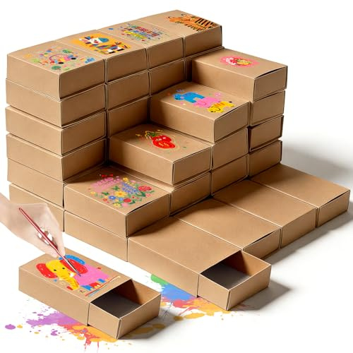 Nuyoah Streichholzschachteln Blanko Klein 5x3.5x1.5cm 64Stk Leere Braun Schachteln zum Basteln Bekleben Ideal für Bastelprojekt in der Schule, Adventskalender, DIY, Deko & Geschenke