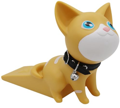 Yardwe Cartoon Door Stopper Cute Door Stop Wedge PVC Classic Design Khaki Colour Wall Protection for Home