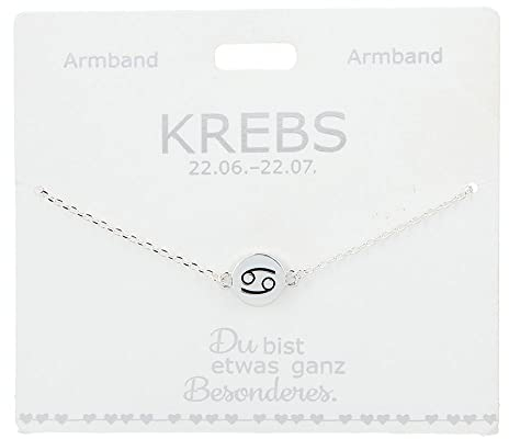 Depesche 4715-043 Armband für Damen mit dem Sternzeichen-Symbol Krebs als Anhänger, versilbert, variabel in der Länge tragbar (15 - 20 cm), ideal als Geschenk für die Partnerin, (beste) Freundin