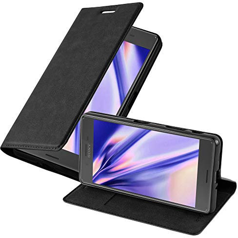 Cadorabo Hülle kompatibel mit Sony Xperia X PERFORMANCE aus Kunst Leder Flip Klappbare Stoßfeste Magnetische [Standfunktion] [Kartenfächern] Cover Hülle für Sony Xperia X PERFORMANCE Tasche in Schwarz