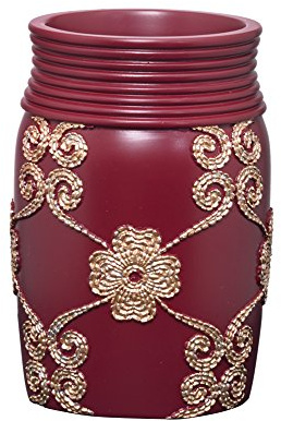 Popular Bath Tumbler, Vlegant Rosa Collection, Burgundy/Gold