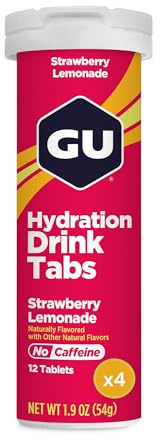 GU Energy Hydration Electrolyte Drink Tablets (Strawberry Lemonade, 4-Count)