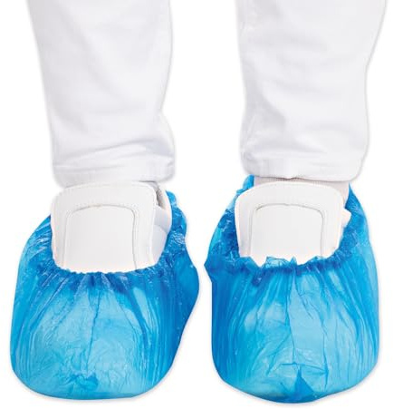 2000 Stück, Schuhüberzieher, FRANZ MENSCH, universal, blau, CPE wasserdicht | Einweg, Überschuhe, Überziehschuhe, Fersenschutz, reißfest, elastisch, shoe covers, Hygiene, Reinigung, Labor