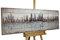 KunstLoft Wanddeko Holz rustikal | 100% HANDGEFERTIGT | 150x50x5cm | Holzbild 'Next Stop: USA' | Skyline | Beige Grau | Wandbild Holz
