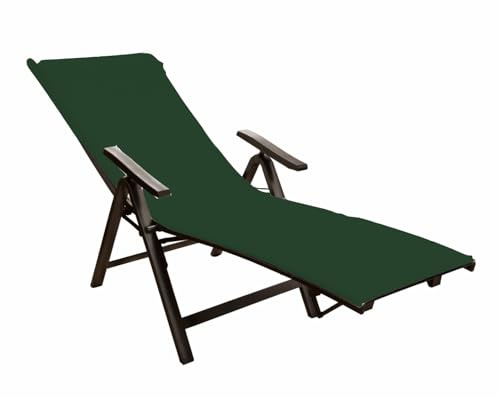 Liegestuhlauflage mit Kapuze 500g/m² 70 x 200 x 20 cm Dunkelgrün