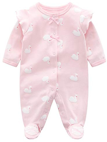 Neonata Pagliaccetto Bambino Tutina Cotone Pigiama Tuta Maniche Lunghe Body 6-9 Mesi