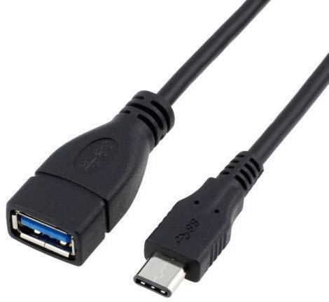 Excellentas USB C USB Port Buchse Adapter Kabel kompatibel mit Typ C Pro, Air, Mac Mini, Pro, Google Cromebook Pixel, Dell, Surface, Asus, Galaxy Tab, Lenovo, Xiaomi in Schwarz