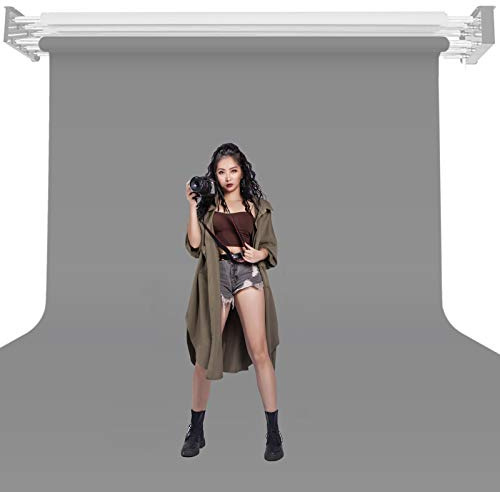 Seamless Background Paper Backdrop 2.72 x 10m, Neutral Grey, 04, Photo Studio Paper Roll for Portrait, Product, Pet, Family Photography Shooting, Video Filming