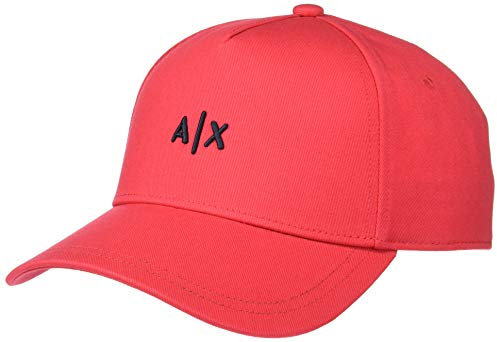 Armani Exchange Herren Essential, Embossed Logo, Cotton Twill Baseball Cap, Red/Blue, Einheitsgröße