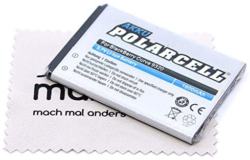 Polarcell Batterie de rechange pour BlackBerry 9220 Curve 9310 Curve 9320 Curve 9720 (remplace la batterie d'origine J-S1) avec chiffon de nettoyage Mungoo