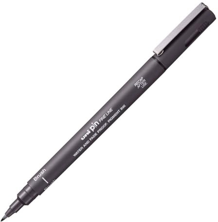 uni-ball PIN 000200BR GF Fasermaler Pinselspitze dunkelgrau