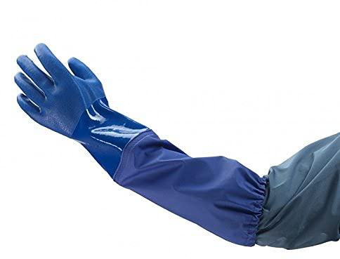 DSTOCK60 Ansell 1 Paar Handschuhe Edge 14-665 Größe 9 – Mehrzweckhandschuhe extra lang (56 cm) aus PVC für Chemikalien und mechanische Widerstandsfähigkeit – Handschuhe für Lebensmittelindustrie