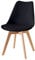 Baroni Home ESS- oder Bürostuhl mit Holzbeinen aus Buche, Ergonomischer Kunststoffstuhl mit integrierten Kissen, 50X48X82 cm (Schwarz, 1)