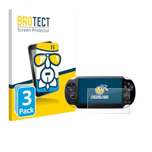 BROTECT Schutzglas für Sony Playstation PS Vita | 3 Stück Transparenter Displayschutz Made in Germany Schutzfolie Panzer Folie Glas 9H Anti-Fingerprint Einfache Montage Clear