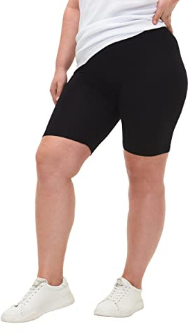 Zizzi Große Größen Damen Einfarbige Fahrradshorts aus Viskose Gr 62-64 Black