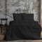 Komfortec Premium Superweiches Bettwäsche 2teilig 155x220 cm Bettbezug + 80x80 cm Kissenbezüge, gebürstet 100% Mikrofaser, Schwarz
