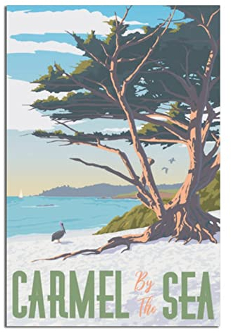 SDFSF Carmel by The Sea California Vintage Travel Poster Painting Poster Modern Gift Bedroom Decorative