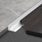 LAIDEPA Abdeckleisten Für Metall Fußböden, Innen Außen T Type Aluminium Übergangsprofil, Höhenverstellbar Treppen-Kanten Übergangsschiene, Schnelle Montage,Matte Silver,110cm/43