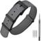 ANNEFIT Nylon Uhrenarmbänder 20mm mit Edelstahl Metall Schwarz Schließe, Sport Atmungsaktive Ersatzarmband (Grau)