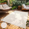 Paco Home Teppich In- & Outdoor, Moderne abstrakte Boho Designs mit 3D Struktur, robust & wetterfest, ideal für Terrasse Wohnzimmer & Küche, Grösse:80x150 cm, Farbe:Creme