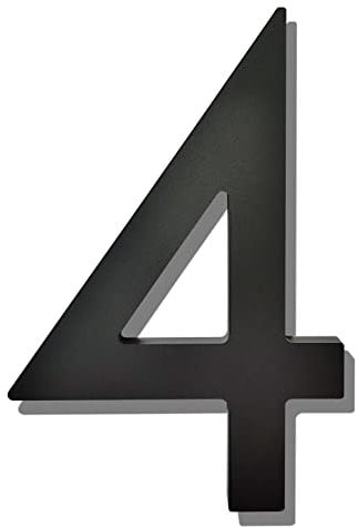 Ywonoby 5 Inch House Numbers for Outside-Large Modern 3D Floating Door Numbers-Weatherproof and Easy to Install-Matte Black Acrylic Number (4)