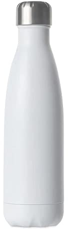Sagaform Unisex – Erwachsene 5018218 Stålflaska VIT 12/24 h 50 cl, Weiß, 7x26 cm