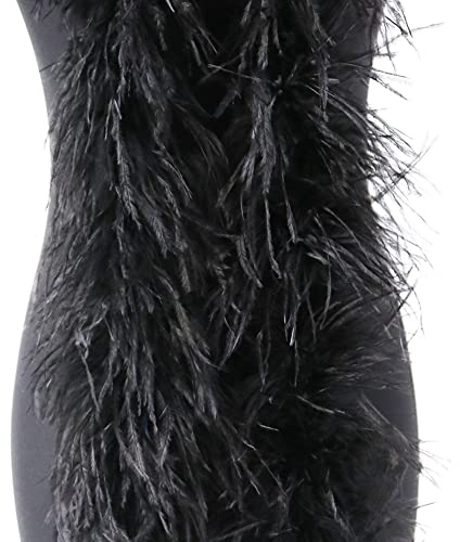 LICHENGTAI Flauschige Federboa, 200 cm Federstola Feder Schal Weiss Federboa Einfarbig Federdichten Flauschige Straußenfedern Für Weihnachtsbaum Karneval Fasching Stola Kostüm Party Damen Kinder