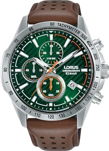 LORUS Herren Analog Quarz Uhr mit Leder Armband RM303JX9