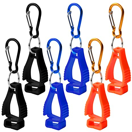 6Pcs Handschuh Clips Bunt Handschuh Halterung Handschuhklammer Handschuhclips Halter mit Karabiner Sicherheit Arbeitshandschuh Grabber Clip Handschuhhalter für Arbeit Handschuh Schlüssel Helm Handtuch