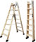 BTF Treppe aus Kiefernholz, doppelt, zertifiziert, ideal für professionelle Maler, Gips, Elektriker oder sogar für Ihr Zuhause | 7+7 Stufen, H.169 cm, Ref. BTF-MDP007