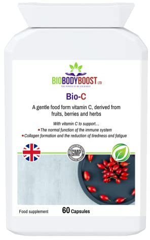 Bio-C | Non-Acidic Vitamin C Supplement | Plant Based Food Form Vitamin C |Energy, Vitality, Immune Health, Joints and Flexibility | 60 Vegan Capsules