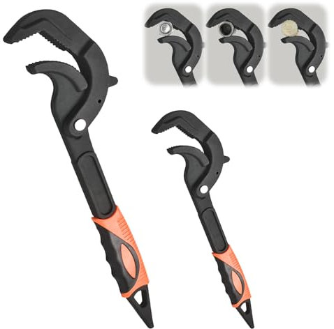 AccEncyc 2 Stück Multifunktions-verstellbarer Schraubenschlüssel, selbstjustierender Schraubenschlüssel, schneller Griff, Rohrzangen-Set, Power-Grip-Rohrzange, 30 mm - 60 mm