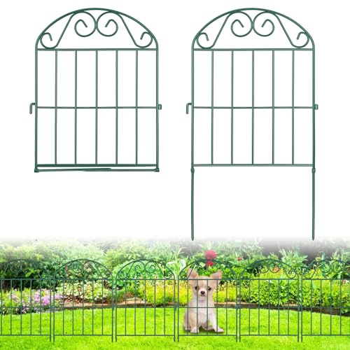 Zusammenklappbarer dekorativer Zaun (61 cm (H) x 32 cm (L), 20 Paneele, grün)