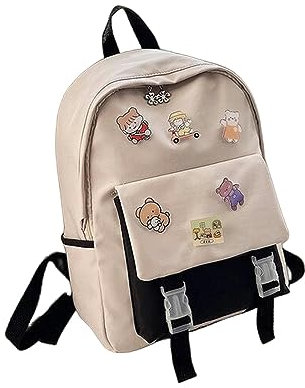 TEidea Schulrucksack Niedlicher Und Funktionaler Damenrucksack: Perfekt Für Schüler Der Grund-, Mittel- Und Oberstufe-Schwarz