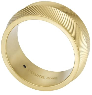 Fossil Herrenring Harlow Linear Texture Edelstahl goldfarben, JF046117109
