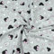 Textrend Baumwollstoff Stoffe Meterware - Stoff zum Nähen - 100% Baumwolle - Textilien 1x1.6m - Stoff mit Mickey-Muster (MIKI klein schwarz und rosa mit Schleife auf grauem Hintergrund)