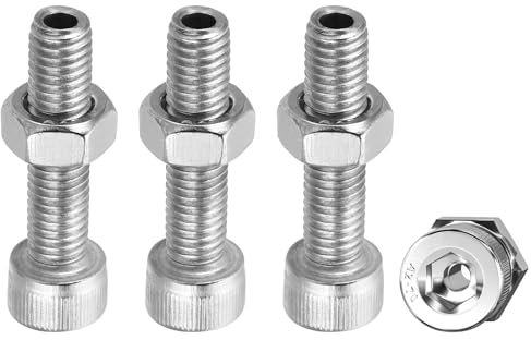 PATIKIL M8x35mm Esagono Vite Cilindrica 4Set Cilindrico Cavo Bullone Dado Kit Lampada Filettatura Viti Attraverso Foro Dispositivi Fissaggio 304 Acciaio Inossidabile