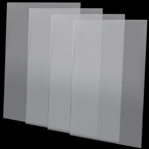 MAHIONG 4 Pcs A3 Clear Acrylic Sheets, 3mm Thick Acrylic Blanks Panels, Transparent Plastic Sheet for DIY Crafts and Creative Projects, 42 x 29.7cm