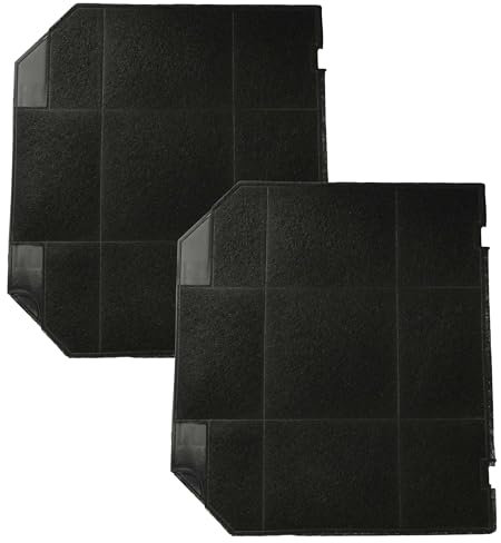 vhbw 2x Aktivkohlefilter kompatibel mit Faber 112.0157.243 Dunstabzugshaube - 26,5 x 23,7 x 1,6 cm