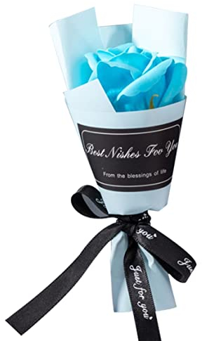 NIDONE Seifenstrauß, Seife Blumenstrauß Seife Rose künstliche Duftgeschenk für Valentinstag Hochzeitstag Geburtstag Bad Blau