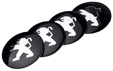 4 Stück Nabendeckel Aufkleber für Peugeot 308 2008 107 5008 56MM,Radkappen Nabenkappen Abdeckkappen Radnabenkappen Felgendeckel Radnabenabdeckung Sticker