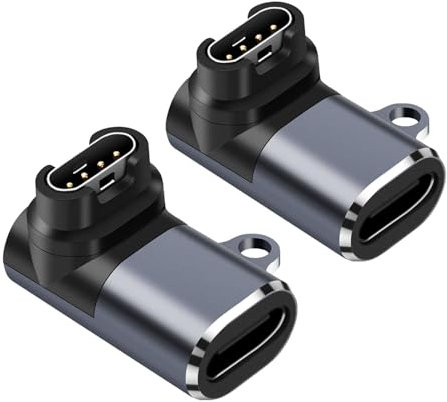 2PCS USB C Adapter for Garmin, Watch Charger Charging Cable Connector Data Transfer for Garmin Fenix 7 7S 7x 6S 6X,Instinct Tactical,Venu SQ,Forerunner 45 45S 245 55 935,Approach S40,Vivoactive 4S