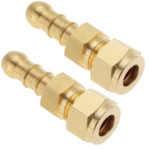 The Lord of the Tools 2 boquillas de conector de manguera de gas de 8 mm, conector de manguera de latón de rosca de 1/2 para conector de manguera de gas de 8 mm utilizado en autocaravanas y caravanas