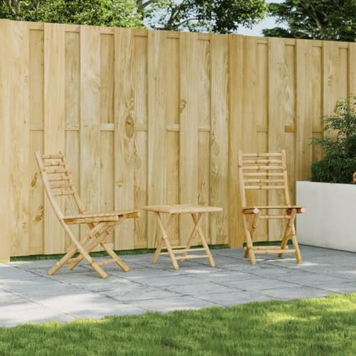 ShGaxin Gartenstühle 2 STK. Klappbar 43x54x88 cm Bambus, Gartensessel, Balkonstuhl, Hochlehner, Balkon Stühle, Terrassenstuhl, Balkonmöbel - 368039