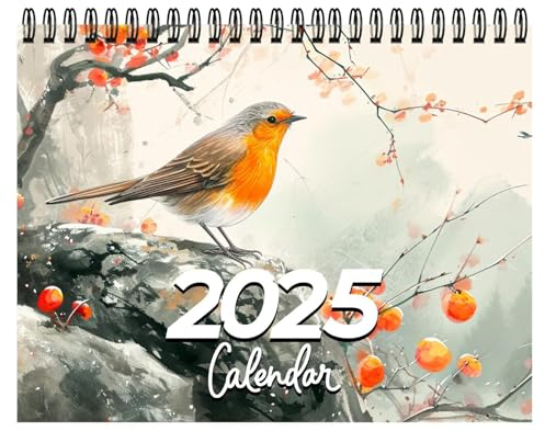Wandkalender, Monatskalender 2025,Monatlicher Vogel-Wandkalender - Vögel 12-Monats-Kalender 2025, Monats- /Wochenplaner für Küche, Arbeitszimmer