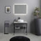 Kiamami Valentina Mobile bagno a terra 80cm con lavabo e specchio, design industriale | Manchester