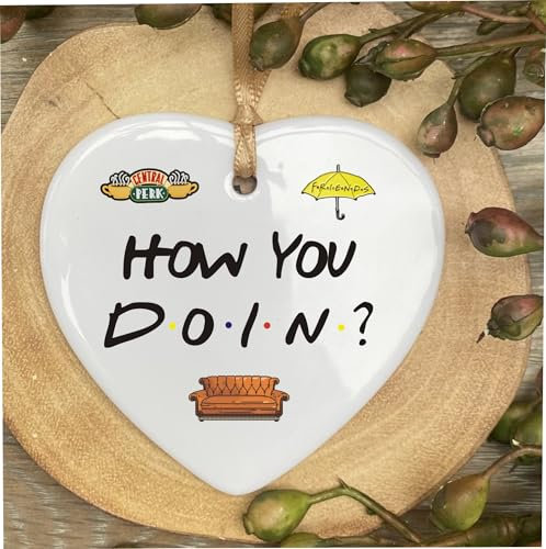 Friends Tv Show How You Doin Quote Ceramic Heart Shape Plaque Gift Sign cr113