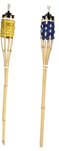 BESPORTBLE 2piezas Antorcha De Bambú Hecha Mano Para Jardín Lámpara De Aceite Decoración De Fiesta Luz De Antorcha De Bambú Para Exterior Para Celebraciones De Festival