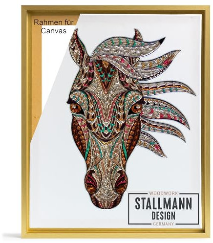 Stallmann Design Schattenfugenrahmen für Leinwände auf Keilrahmen | Farbe: Gold | Größe: 70 x 100 cm | Rahmen ohne Glas & Rückwand | mit Montagezubehör