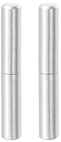QUARKZMAN 2Pcs 1-9/16 x 1/4 (LxD) Bisagras De Barril Desmontables Soldables De Acero Inoxidable Para Puerta Batiente De Reja Metalica Cuesta De Remolque, Plateado
